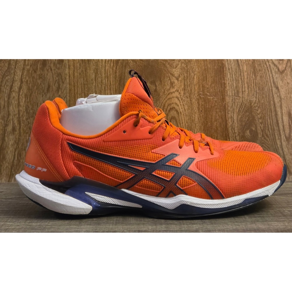 Asics Solution Speed FF 3 Tennis Shoes Mens Size 8 Orange Navyโ